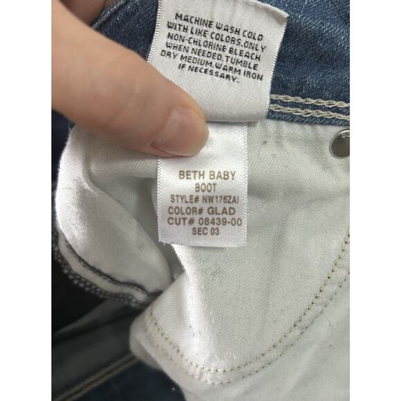 Hudson Jeans Beth Baby Boot Cut Flap Pocket Denim Blue Jeans Size 30 USA Made - Picture 5 of 7